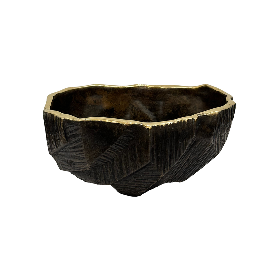 OBJECT Brass Folding Bowl - Antique Black w Gold