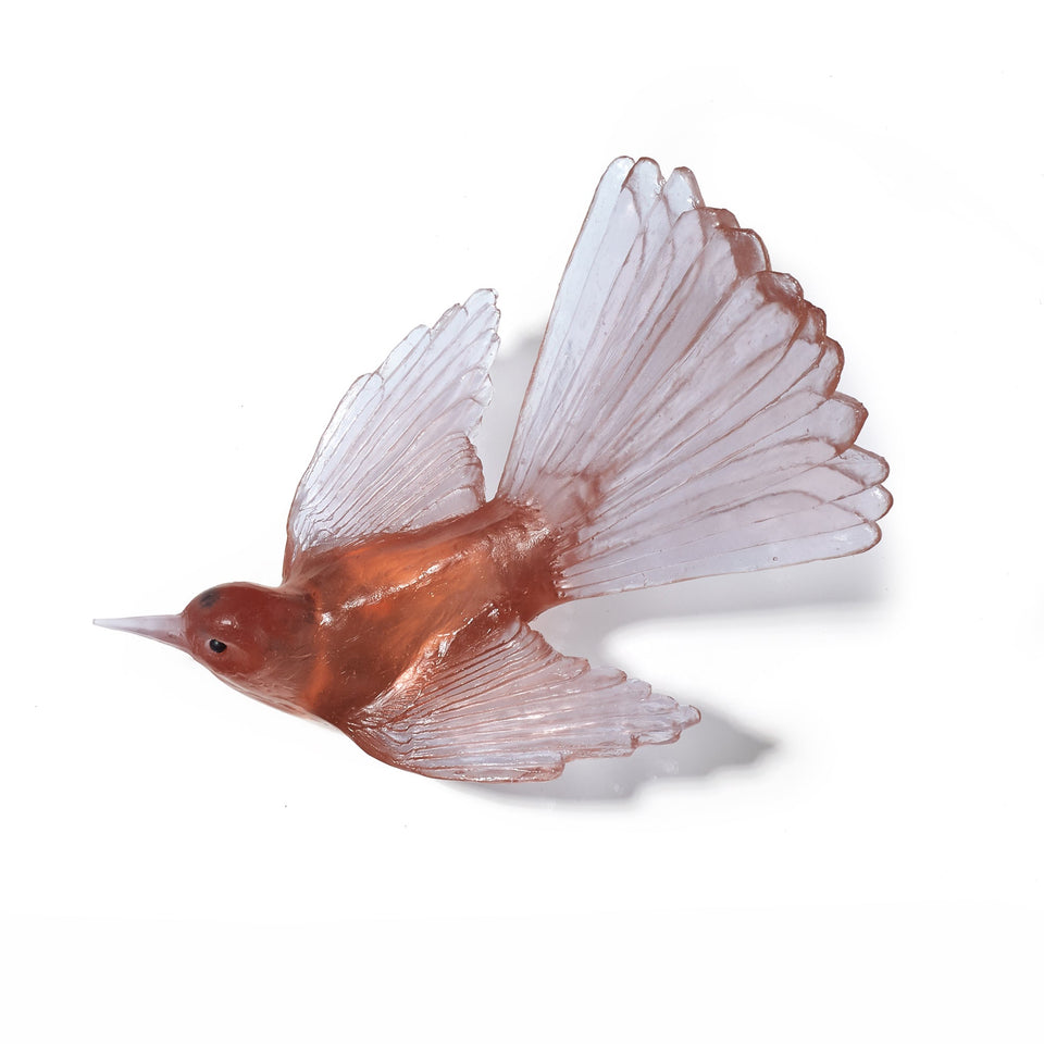 LUKE JACOMB STUDIO Cast Glass Bird - Fantail Rose