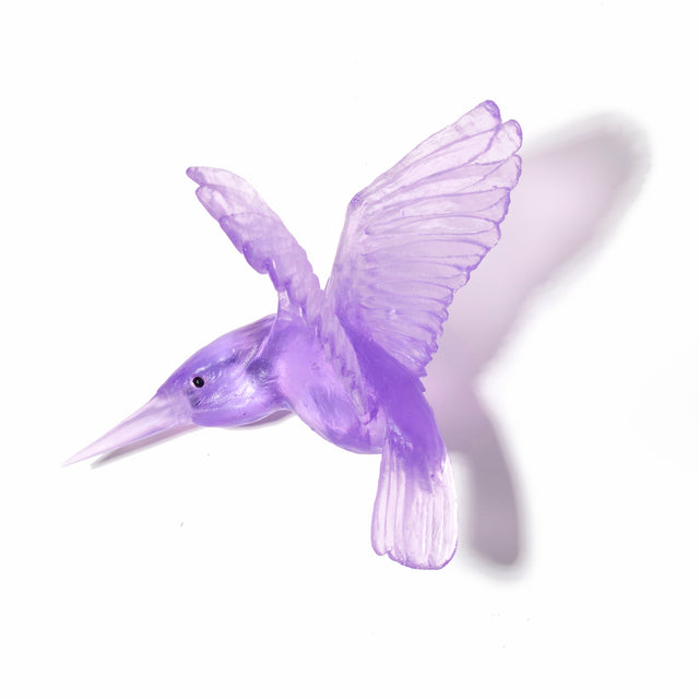 LUKE JACOMB STUDIO Cast Glass Bird - Kingfisher Lilac