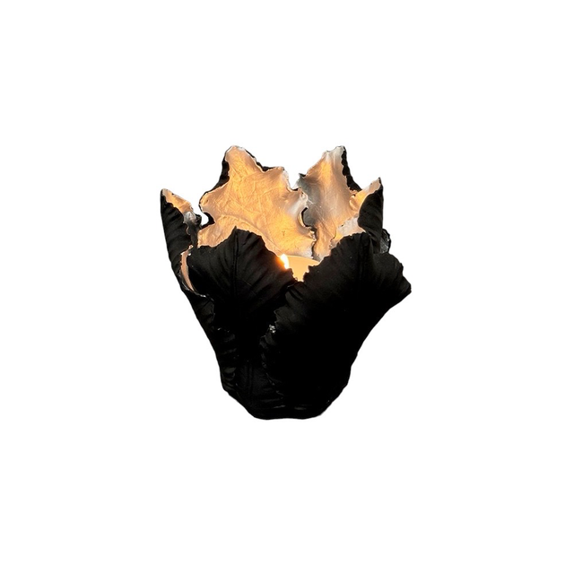 KIDDEE TAMDEE Leaf Candle Holder S - Black Silver