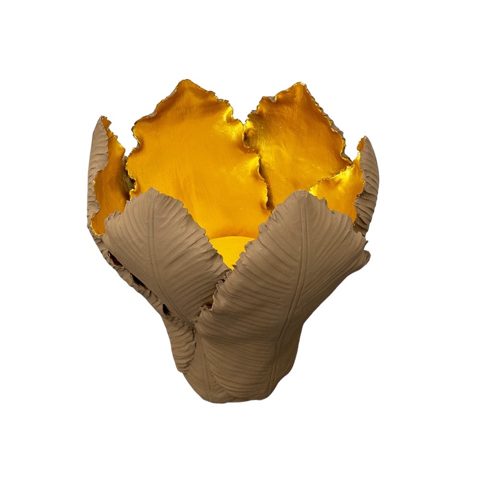 KIDDEE TAMDEE Leaf Candle Holder XL - Brown Gold