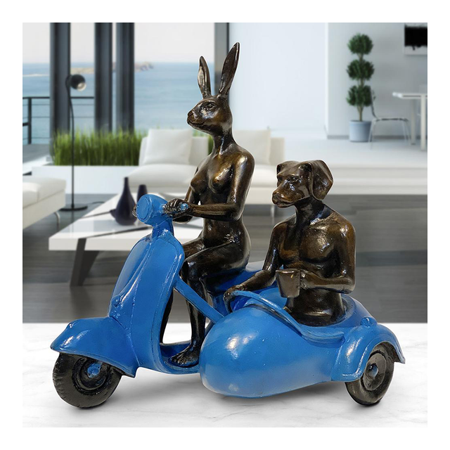 GILLIE AND MARC Bronze Sculpture - They Rode Side By Side For The Long Run Blue | the OBJECT ROOM