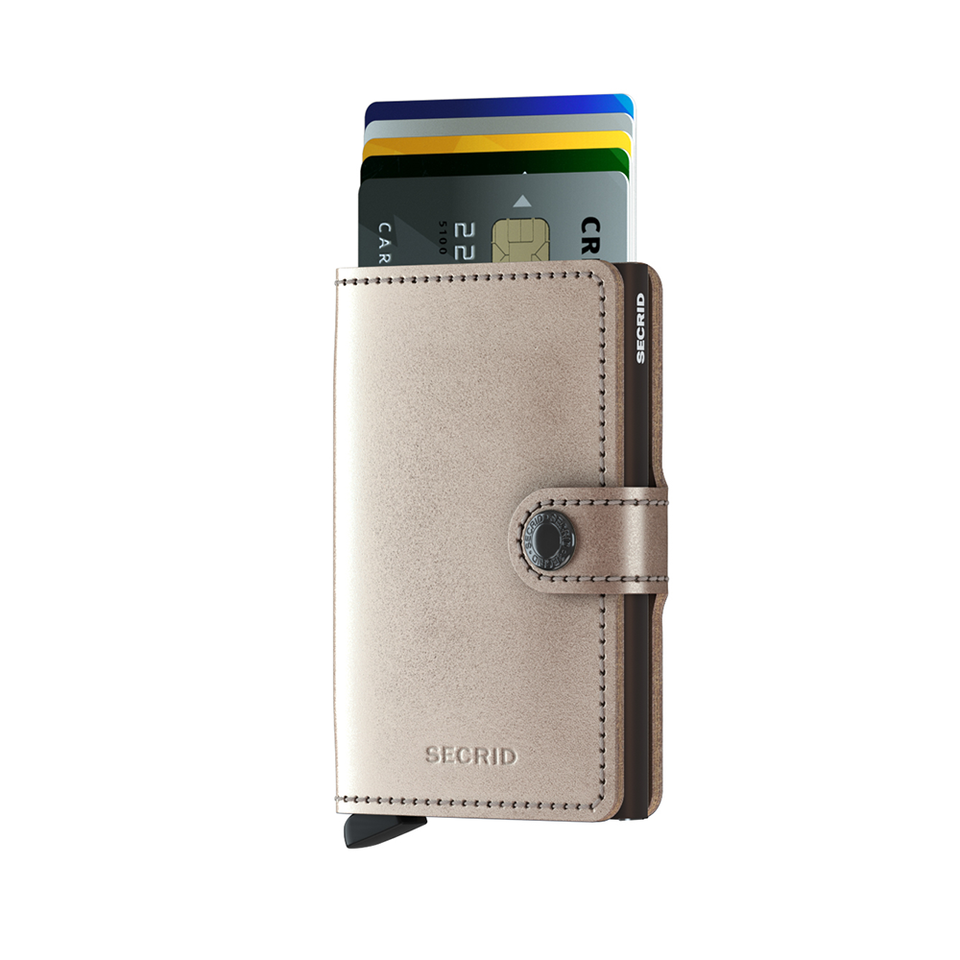 SECRID Miniwallet Leather - Metallic Champagne | the OBJECT ROOM