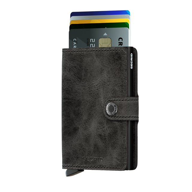 SECRID Miniwallet Leather - Vintage Black | the OBJECT ROOM