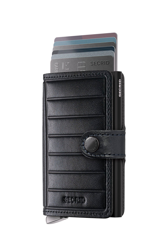 SECRID Premium Miniwallet Emboss Lines Black + | the OBJECT ROOM