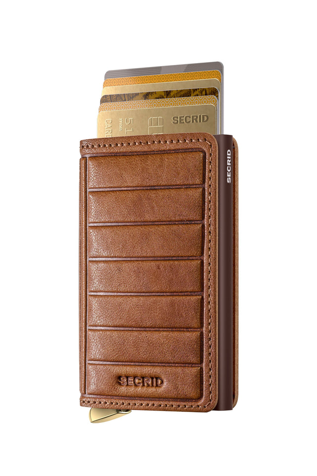 SECRID Premium Slimwallet Emboss Lines Cognac + | the OBJECT ROOM