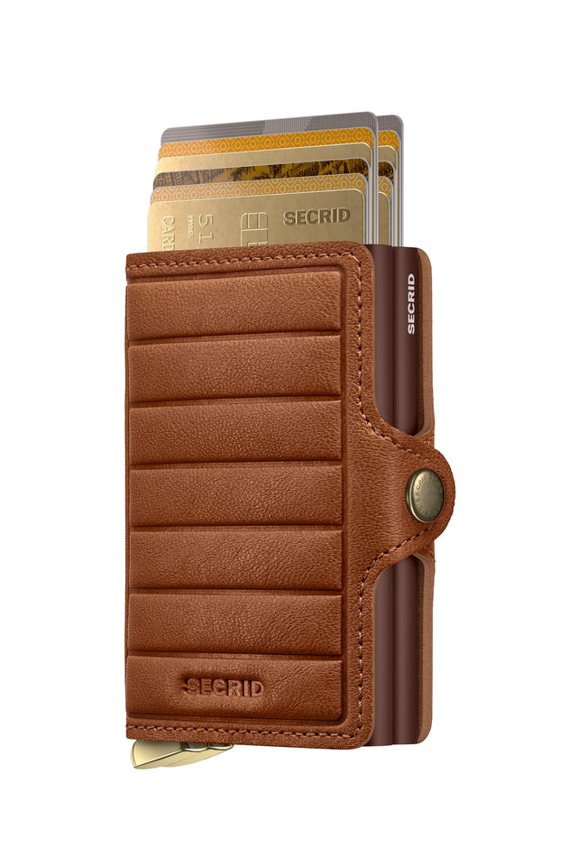 SECRID Premium Twinwallet Emboss Lines Cognac + | the OBJECT ROOM