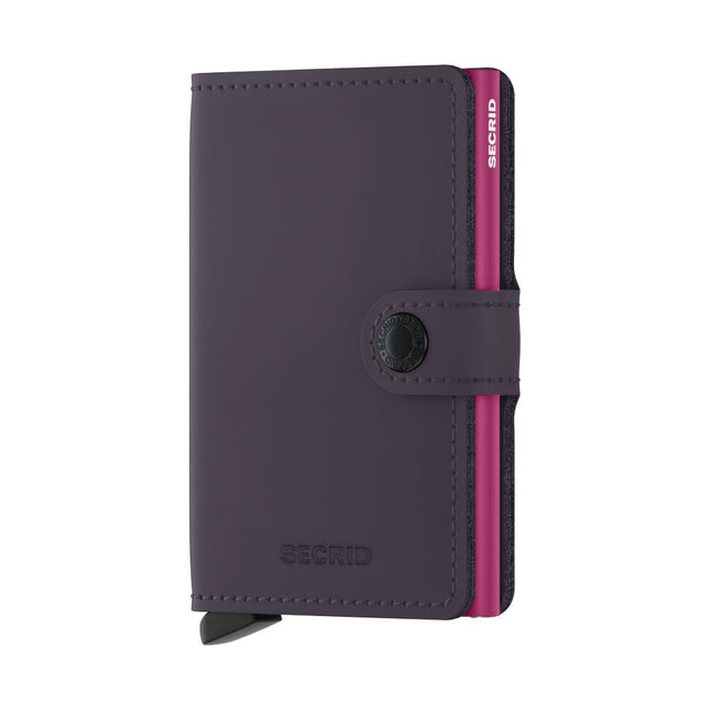 SECRID Miniwallet Leather - Matte Dark Purple-Fuchsia