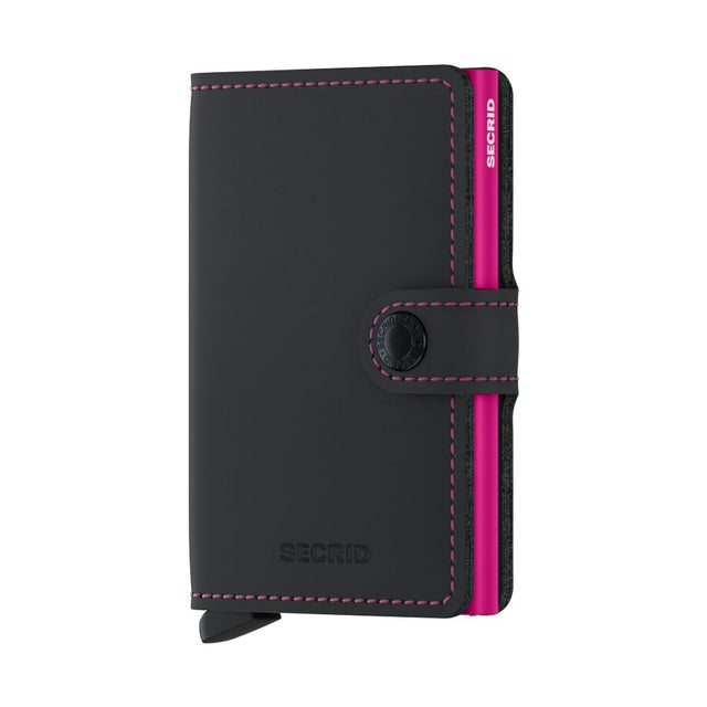 SECRID Miniwallet Leather - Matte Black & Fuchsia | the OBJECT ROOM
