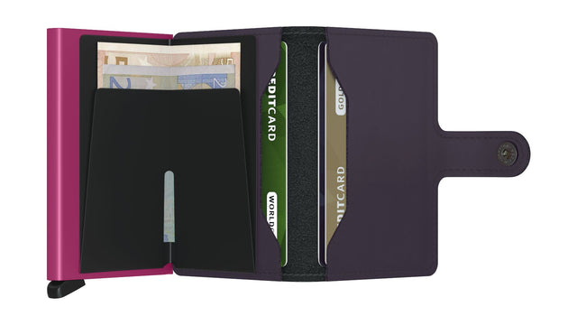 SECRID Miniwallet Leather - Matte Dark Purple-Fuchsia