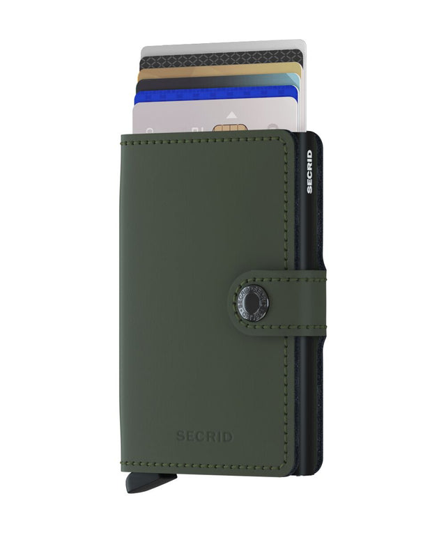 SECRID Miniwallet Leather - Matte Green-Black