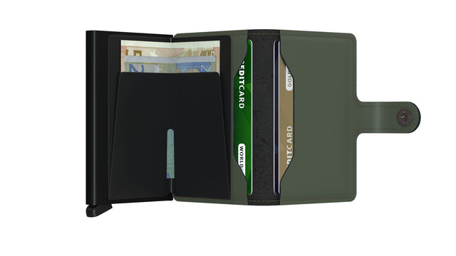 SECRID Miniwallet Leather - Matte Green-Black | the OBJECT ROOM