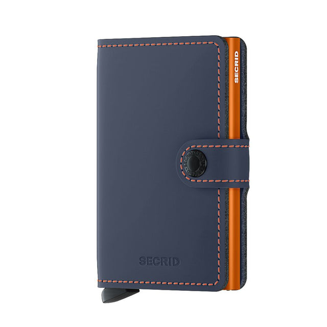 SECRID Miniwallet Leather - Matte Night Blue & Orange | the OBJECT ROOM