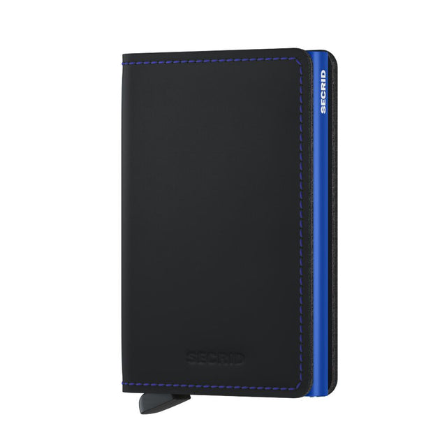 SECRID Slimwallet Leather - Matte Black & Blue | the OBJECT ROOM