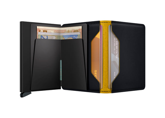 SECRID Slimwallet Leather - Matte Black & Ochre | the OBJECT ROOM