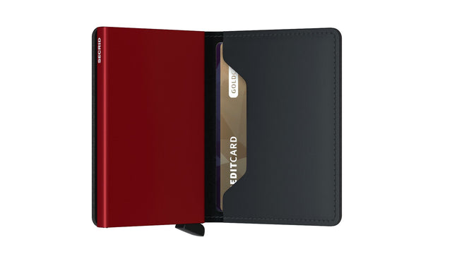 SECRID Slimwallet Leather - Matte Black & Red | the OBJECT ROOM