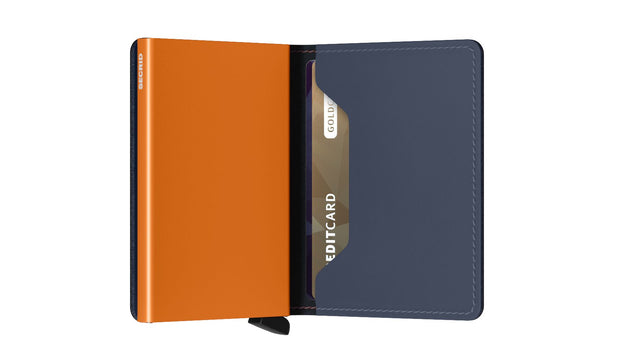 SECRID Slimwallet Leather - Matte Night Blue & Orange | the OBJECT ROOM
