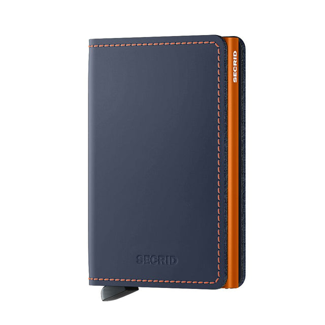 SECRID Slimwallet Leather - Matte Night Blue & Orange | the OBJECT ROOM