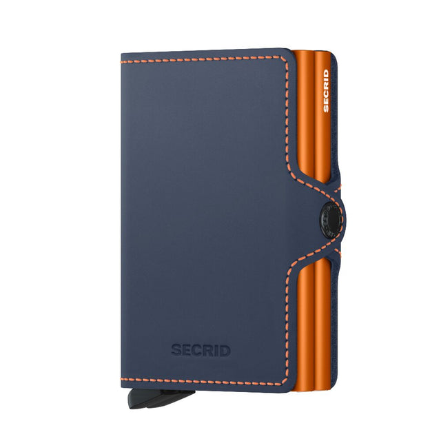 SECRID Twinwallet Leather - Matte Night Blue-Orange | the OBJECT ROOM