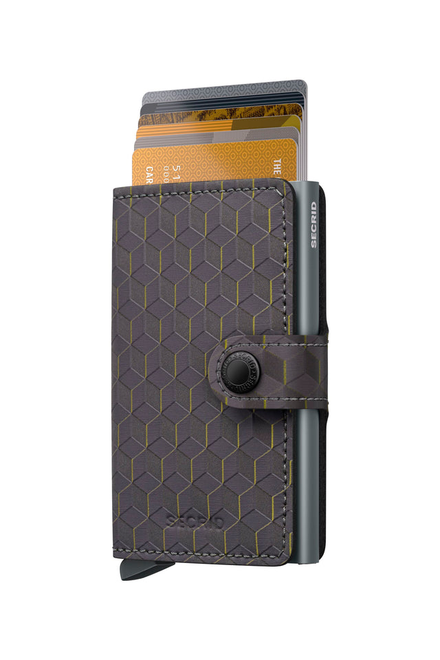 SECRID Miniwallet Leather - Optical Grey Yellow | the OBJECT ROOM
