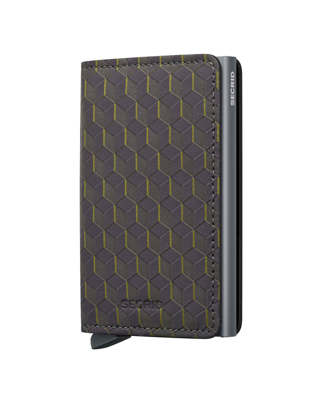 SECRID Slimwallet Leather - Optical Grey Yellow | the OBJECT ROOM