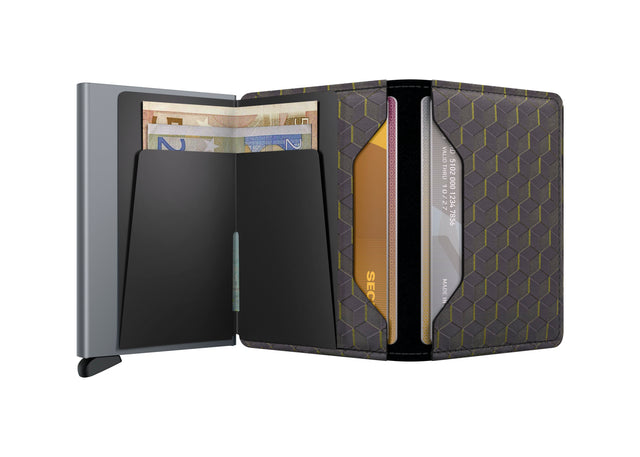 SECRID Slimwallet Leather - Optical Grey Yellow | the OBJECT ROOM