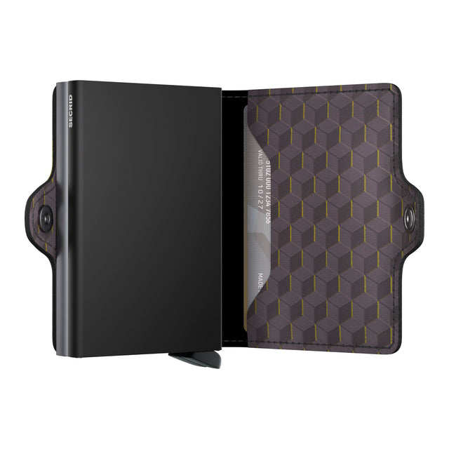 SECRID Twinwallet Leather - Optical Grey Yellow | the OBJECT ROOM