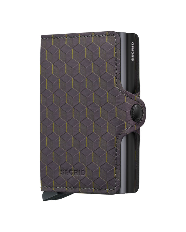 SECRID Twinwallet Leather - Optical Grey Yellow | the OBJECT ROOM