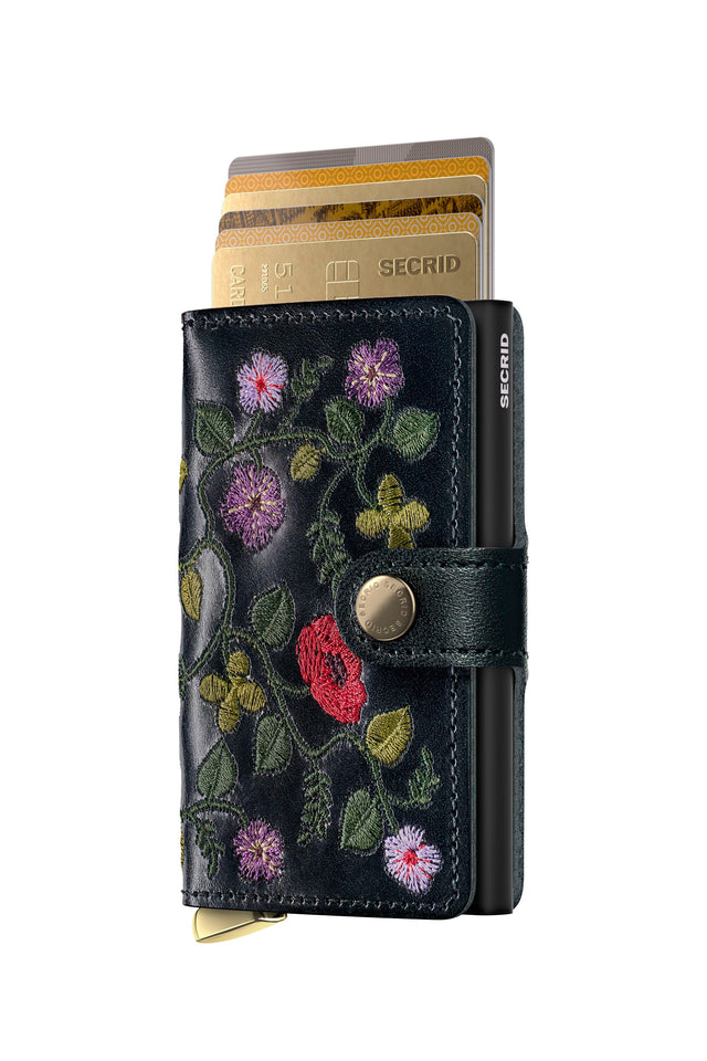 SECRID Premium Miniwallet - Stitch Floral Black + | the OBJECT ROOM