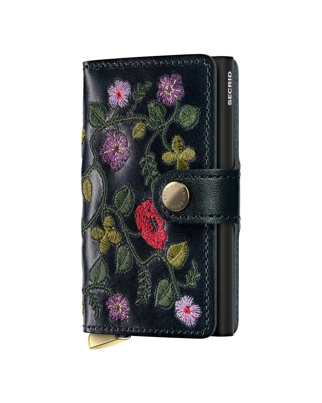 SECRID Premium Miniwallet - Stitch Floral Black + | the OBJECT ROOM