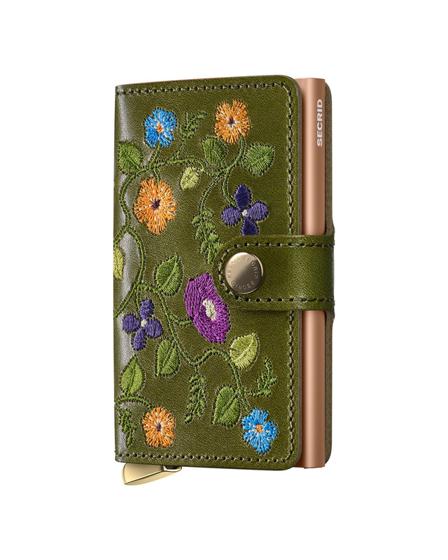 SECRID Premium Miniwallet - Stitch Floral Olive + | the OBJECT ROOM