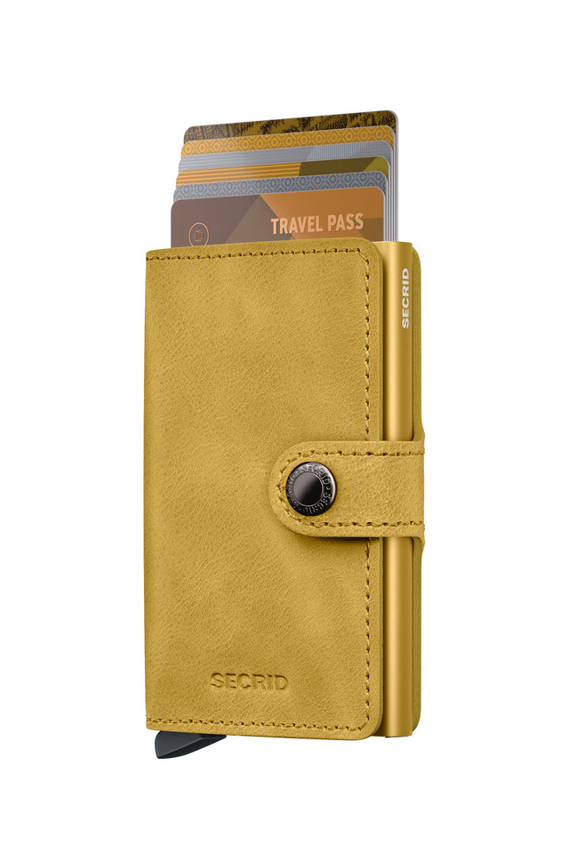 SECRID Miniwallet Leather - Vintage Yellow | the OBJECT ROOM