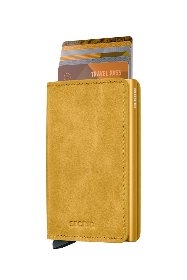 SECRID Slimwallet Leather - Vintage Yellow | the OBJECT ROOM