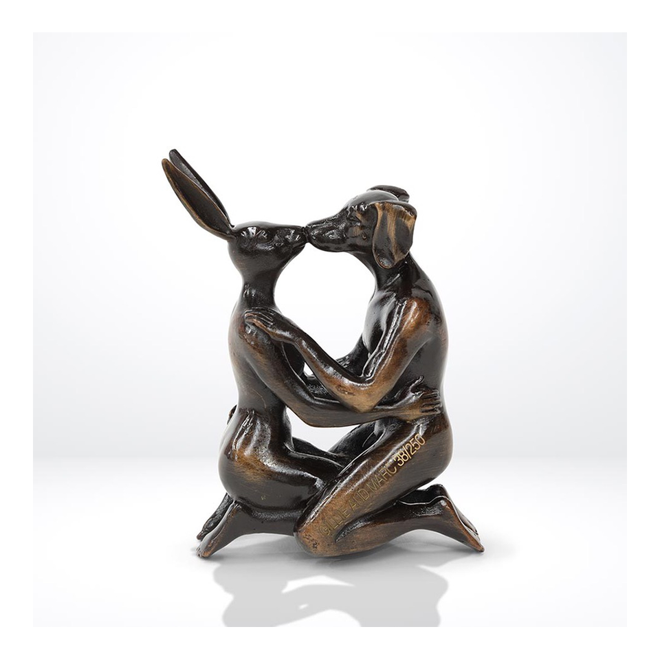 GILLIE AND MARC Bronze Sculpture - The Kiss That Stopped Time Bronze