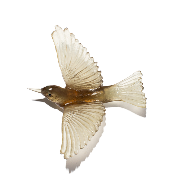 LUKE JACOMB STUDIO Cast Glass Bird - Silvereye Bronze