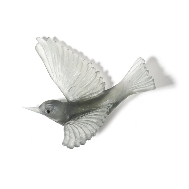 LUKE JACOMB STUDIO Cast Glass Bird - Silvereye Grey