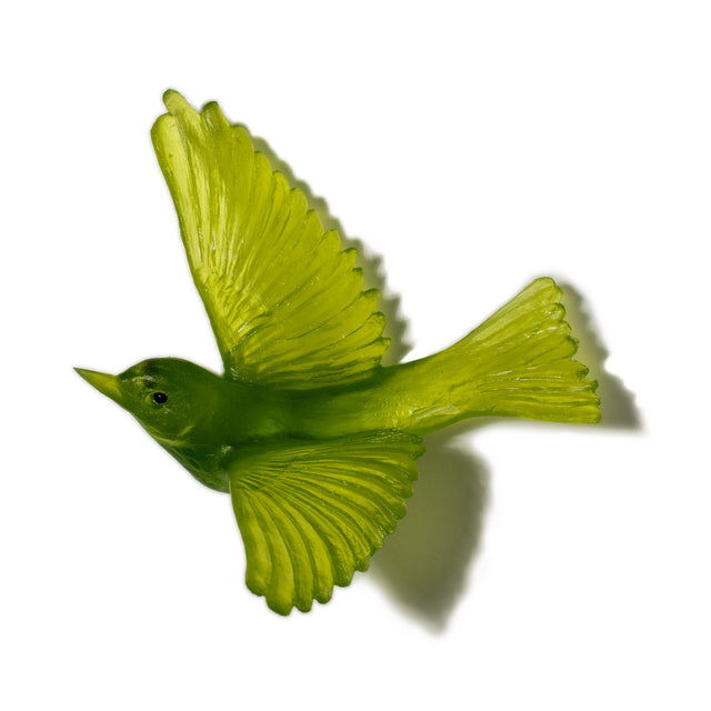 LUKE JACOMB STUDIO Cast Glass Bird - Silvereye Olive