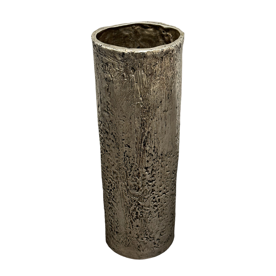 OBJECT Brass Rough Vase - Black w Silver