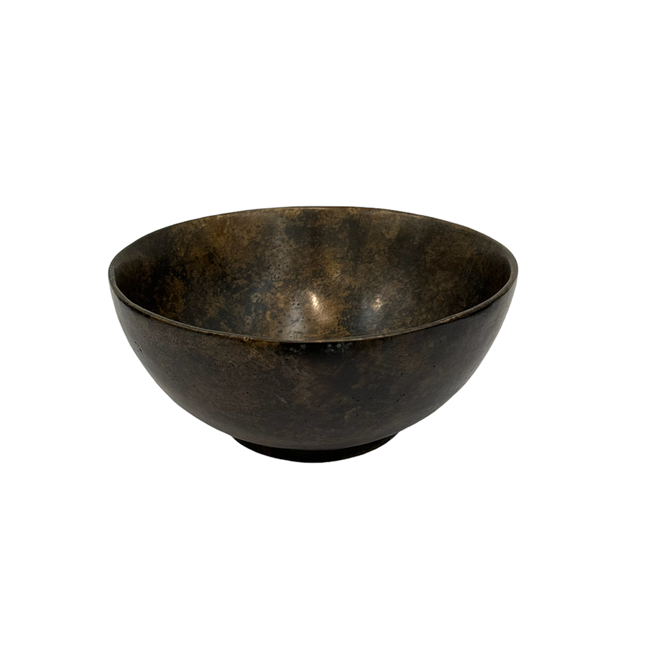 OBJECT Brass Simple Bowl Low - Antique Black