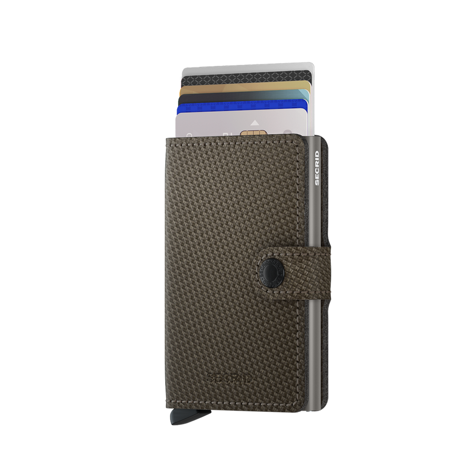 SECRID Miniwallet Leather - Carbon Khaki | the OBJECT ROOM