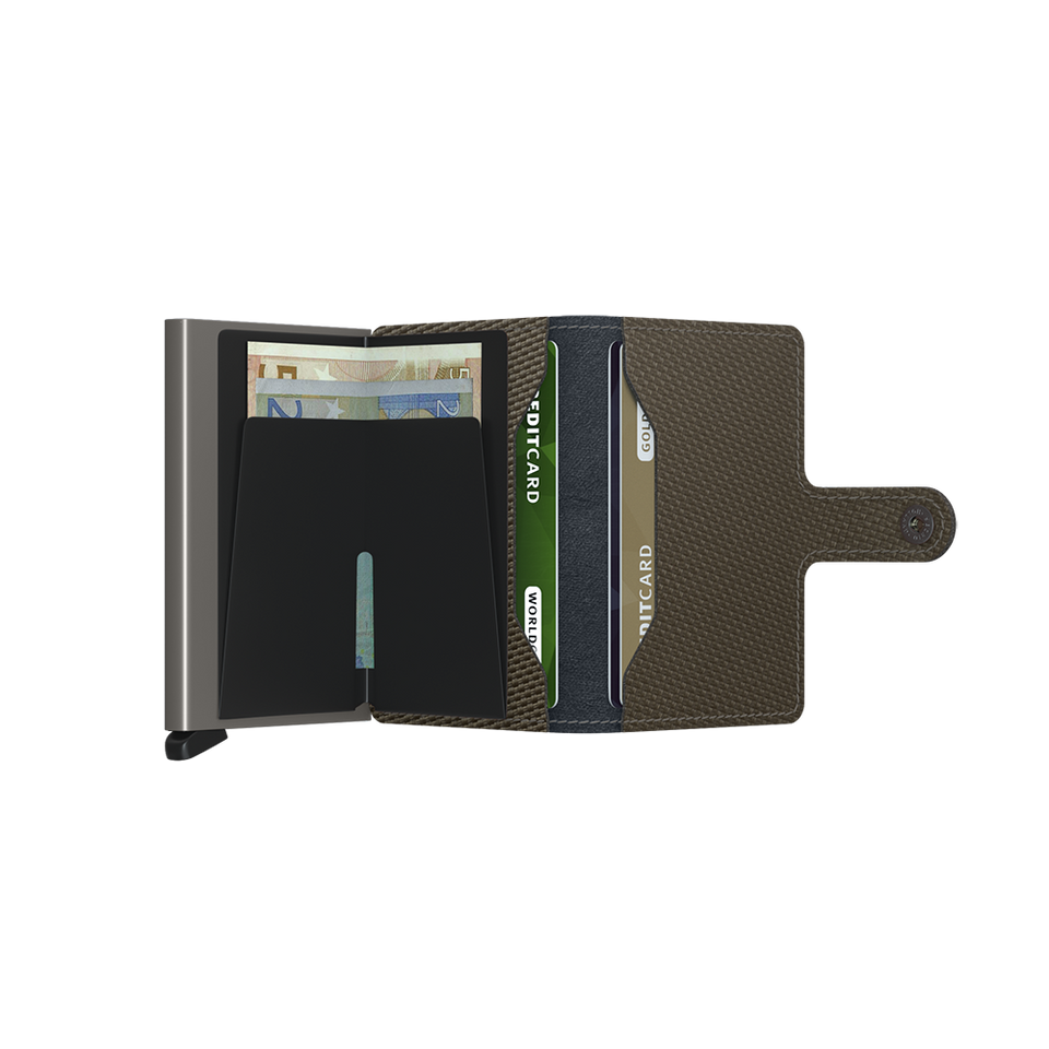 SECRID Miniwallet Leather - Carbon Khaki | the OBJECT ROOM