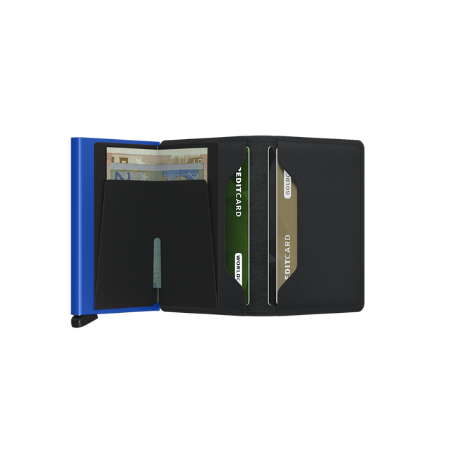 SECRID Slimwallet Leather - Matte Black & Blue | the OBJECT ROOM