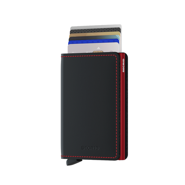 SECRID Slimwallet Leather - Matte Black & Red | the OBJECT ROOM