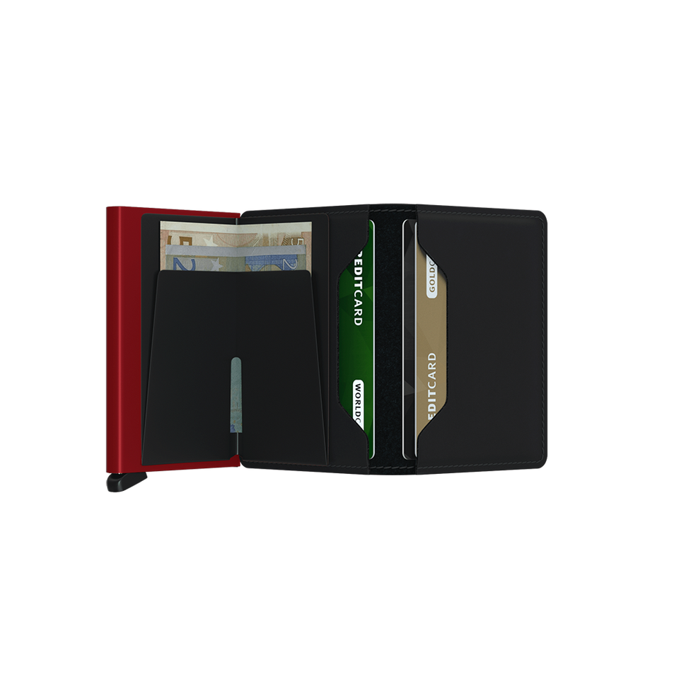 SECRID Slimwallet Leather - Matte Black & Red | the OBJECT ROOM