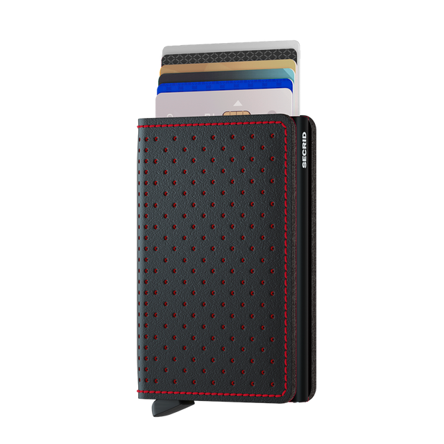 SECRID Slimwallet Leather - Perforated Black-Red | the OBJECT ROOM