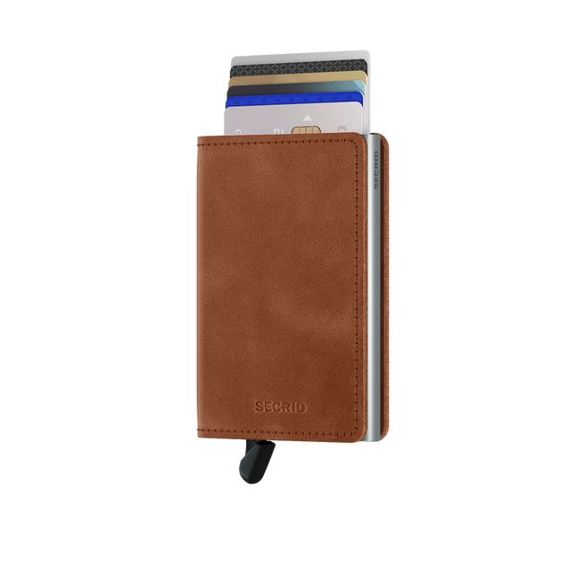 SECRID Slimwallet Leather - Vintage Cognac-Silver | the OBJECT ROOM