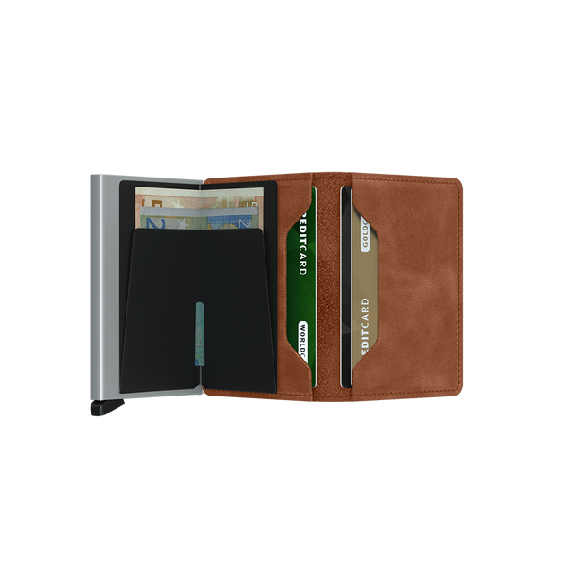 SECRID Slimwallet Leather - Vintage Cognac-Silver | the OBJECT ROOM