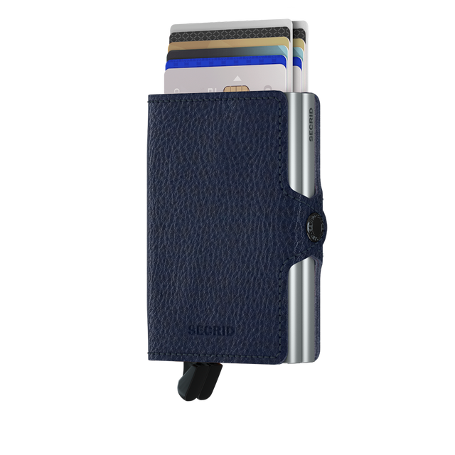 SECRID Twinwallet Leather - Veg Tanned Navy-Silver | the OBJECT ROOM