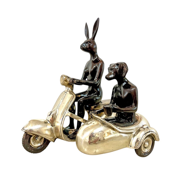 GILLIE AND MARC Bronze Sculpture - They Rode Side By Side For The Long Run Silver | the OBJECT ROOM