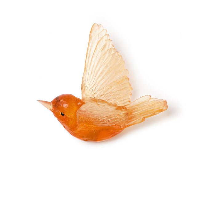 LUKE JACOMB STUDIO Cast Glass Bird - Tomtit Apricot